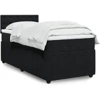 vidaXL Lit boxspring avec matelas noir 90x190 cm velours