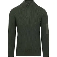 Suitable Mou Pull Demi-Zip Vert Foncé