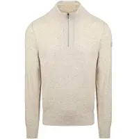 State of Art Pull Demi-Zip Mélange Laine Greige