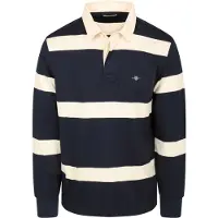 Gant Polo Heavy Rugger Shield Rayé Marine/Blanc