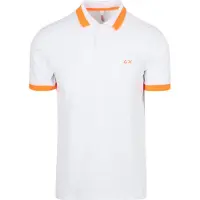 Sun68 Polo Rayures Fluo Blanc