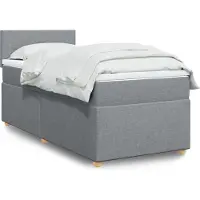 vidaXL Lit boxspring avec matelas gris clair 90x200 cm Tissu