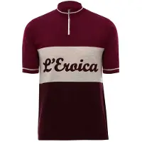 Santini Eroica Official Wool Short Sleeve Jersey Rouge S Homme