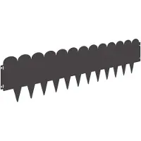 vidaXL Bordure de jardin, 10 pièces, 103 x 25 cm, acier, noir