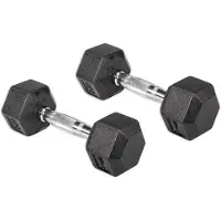 Olive Rubber Hex 5kg Dumbbell 2 Units Noir,Argenté 5 kg