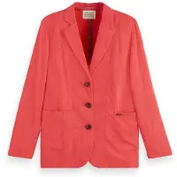 Scotch & Soda Boxy Unlined Single Breasted Blazer Rouge M Femme