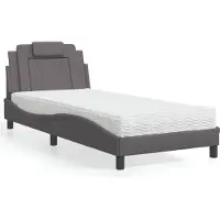 vidaXL Lit "Viana" avec matelas Gris 90x190 cm Similicuir