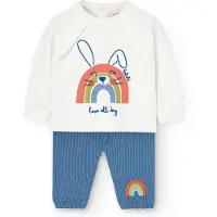 Boboli Knit Long Sleeve Set Blanc,Bleu 3 Months Garçon