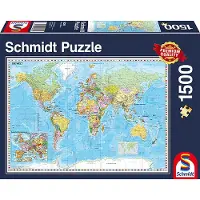 Schmidt Spiele Puzzle Carte du Monde en Allemand - 1500 pièces