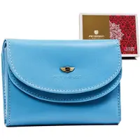 Peterson | Portefeuille classique pour femmes, avec fermeture en cuir, bleu, 13x9.5 cm