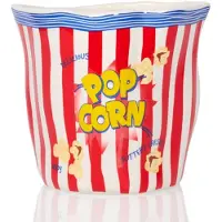Bitten Bol à popcorn en céramique de dolomite, finition brillante, design élégant