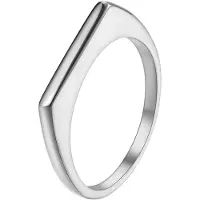 Hey Happiness Bague 'Sleek Arc Signet' argent