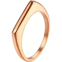 Hey Happiness Bague 'Sleek Arc Signet' or rose