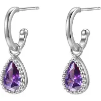 Hey Happiness Boucles d'oreilles 'February Birthstone' argent