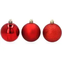 PerfectLED Lot de 70 boules de Noël rouges (4, 5, 6 cm)