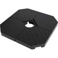 LifeGoods Set de 4 tuiles pour Parasol - 50x50x11 cm - Remplissable jusqu'à 145 kg - noir