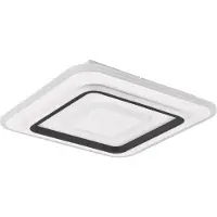 Reality Plafonnier LED carré avec télécommande JORA blanc et noir 46 W, nuances de blanc, 5400 lm, métal, dimensions : 6,5 x 39,5 x 39,5 cm, IP20, RL