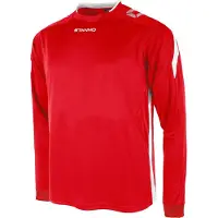 Stanno Maillot Drive à manches longues pour homme - Rouge / Blanc