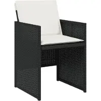 vidaXL Salon de jardin 9 pièces avec coussins noir poly rotin