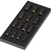 Wera 05150118001 15 Pièces 9728 Zyklop B Impaktor Deep Jeu De Douilles Dans Un Insert En Mousse - 3/8"