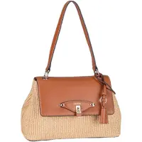 GUESS Maggie Straw Shoulder Bag Beige,Marron
