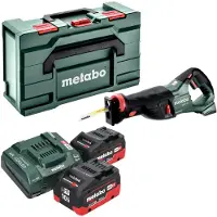 Metabo SSEP 18 LT Scie sabre sans fil 18 V 32 mm + 2x batterie LiHD 10,0 Ah + chargeur + Metabox