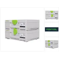 Festool SYS3 M 137 Set de Coffrets Systainer 396 x 296 x 137 mm - 10,4 l (2x 204841)