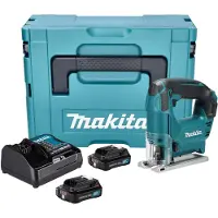 Makita JV 101 DSAJ Scie sauteuse sans fil 12 V maxi 65 mm + 2x batterie 2,0 Ah + chargeur + Makpac