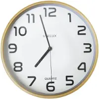 Unilux Horloge murale Baltic 30,5 cm couleur bois Boîte de 5 pièces