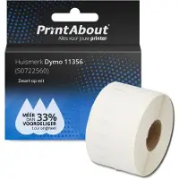 PrintAbout Étiquette compatible pour Dymo 11356 - (41 mm x 89 mm) - Noir sur blanc