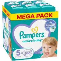 Pampers Couches pour bébés Active Baby No.5 11-16Kgr 100 pièces Maxi Pack 1+1 Gift (2 paquets de 50 pièces)