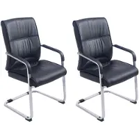 CLP Ensemble de 2 chaises cantilever XXL Anubis avec accoudoirs,noir