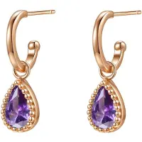 Hey Happiness Boucles d'oreilles 'February Birthstone' or rose