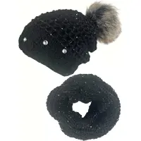 Kumixi Bonnet 'Set: Mütze & Loop Schal' noir