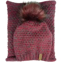 Kumixi Bonnet 'Set: Mütze & Loop Schal' bordeaux