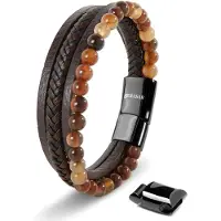 SERASAR Bracelet 'Stone' marron