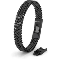 SERASAR Bracelet 'Edelstahlarmband "Franco"' noir