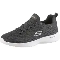 SKECHERS Baskets basses 'Dynamight' gris / gris foncé / blanc