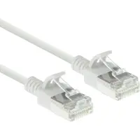 ACT White 2 meter LSZH U/FTP CAT6A datacenter slimline patch cable snagless with RJ45 connectors (DC6902)