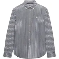 Superdry Slim Oxford Bd Long Sleeve Shirt Bleu L Femme
