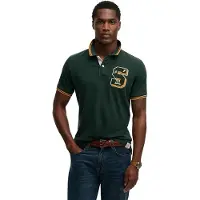 Superdry Vintage Athletic Patch Short Sleeve Polo Vert 3XL Homme