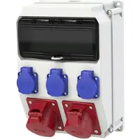 Pce CEE Distributeur de courant DELTA Anif7 9135061 400 V 32 A (3x, CEE 16/5, CEE 32/5)