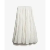 Superdry Tiered Maxi Long Skirt Blanc M Femme