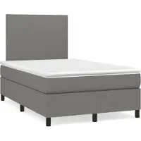 vidaXL Lit boxspring avec matelas gris foncé 120x190 cm Tissu