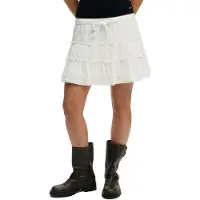 Superdry Cheesecloth Tiered Mini Skirt Blanc 2XS Femme