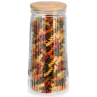 By Lille Vilde | Bocal à provisions - Transparent - 1,4 L - Avec Couvercle Et Joint - Rangement Cuisine