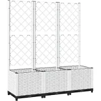 vidaXL Jardinière avec treillis Blanc 120x40x136 cm PP