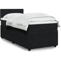 vidaXL Lit boxspring avec matelas noir 90x200 cm velours
