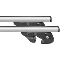 Fischer Fahrrad FISCHER Porte-rails pour voiture "TopLine L", longueur : 1,20 m Porte-rails de base de qualité supérieure en aluminium, pour rails ouverts - 1 pièce (126004)