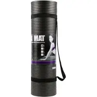 HMS Tapis de yoga Premium 183 cm - Idéal pour le Pilates, le yoga et le stretching Noir